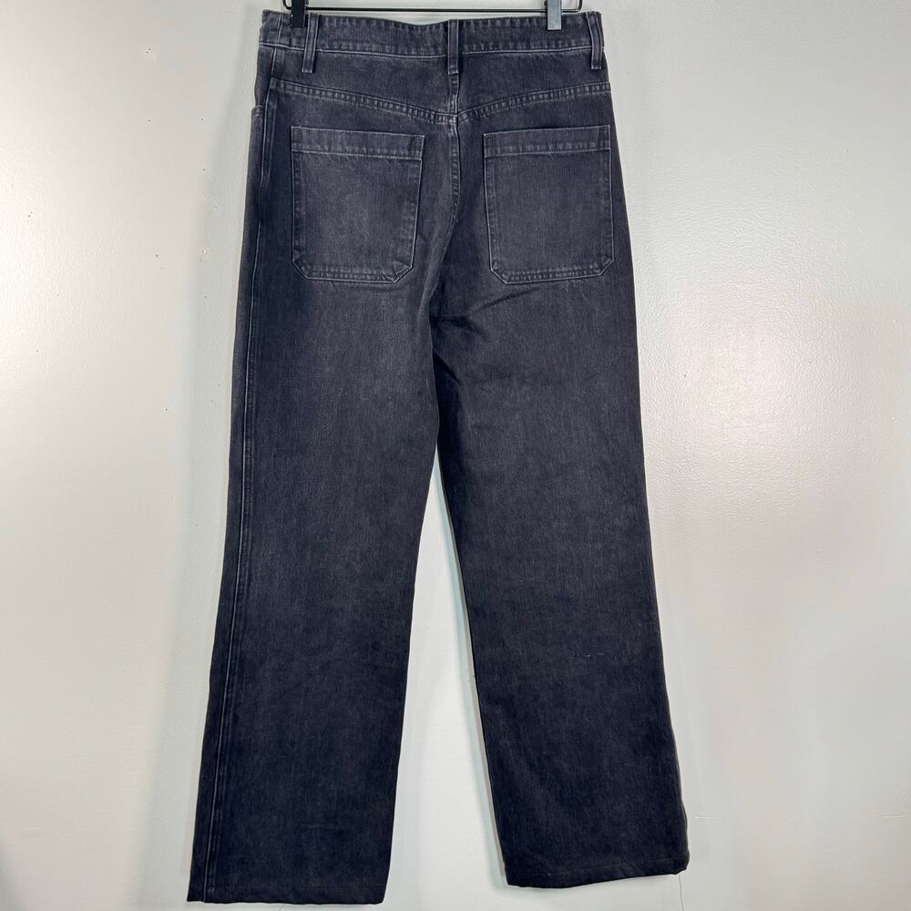 A.L.C. Hayden High Rise Seamed Wide Jeans Washed Black Cotton Womens Size 29 - Picture 6 of 10